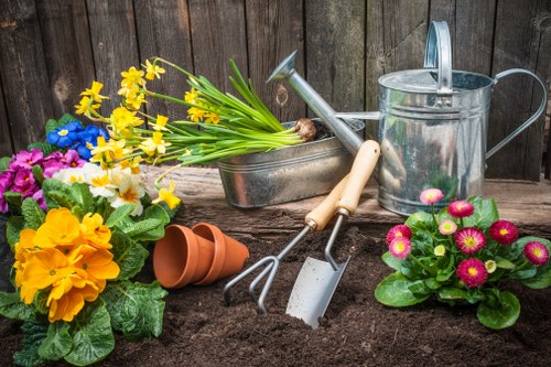 Insured gardening team carrying out a risk assessment
